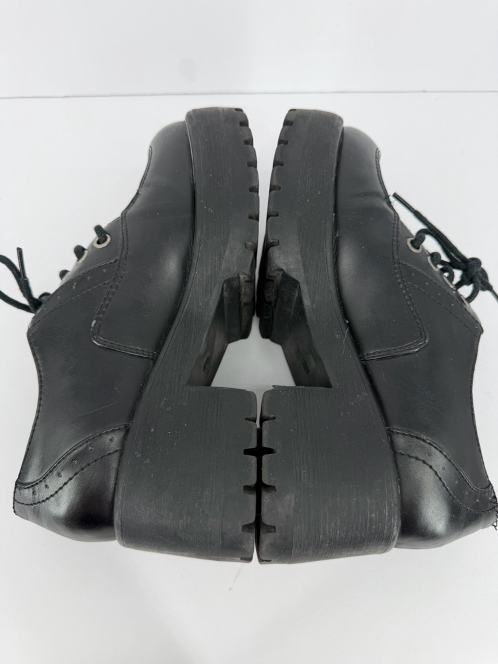 Vintage 90s y2k Mudd Chunky Heel Platform Oxford Penny Loafers Size 6.5 Punk - Picture 7 of 10